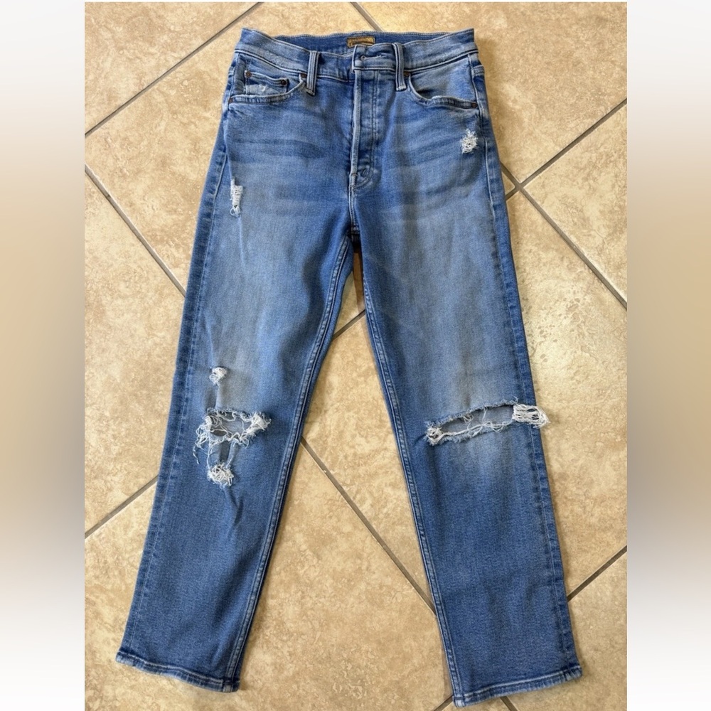 Mother the Tomcat Jeans Women Sz 26 Distressed, Play Like a Pirate Wash